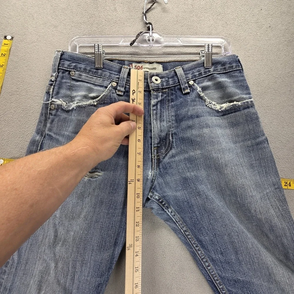 Vintage Levis Engineered Jeans Mens Blue Zip Fly Whiskers Fits 30x30
